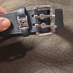 bebe Black Leather Women's Belt